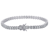 Diamonique Sterling Princess-Cut Tennis Bracelet